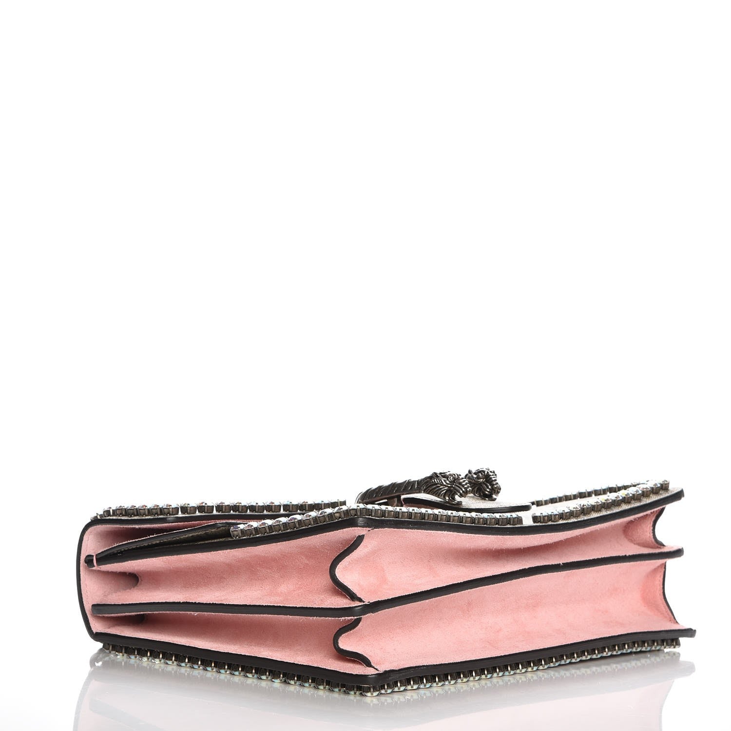 Gucci GG Supreme Monogram Suede Crystal Medium Dionysus Shoulder Bag Beige Ebony Light Peonia 5 of 8