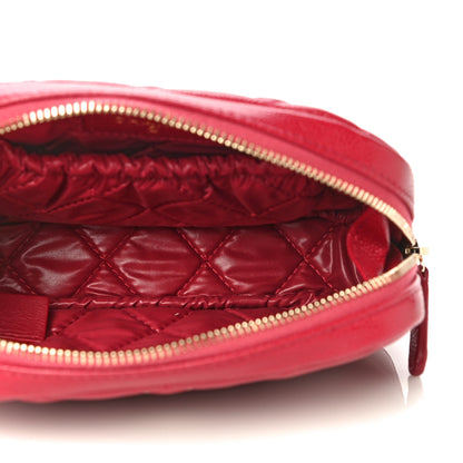 Chanel Caviar Quilted Small Curvy Pouch Cosmetic Case Dark Pink 5 of 11