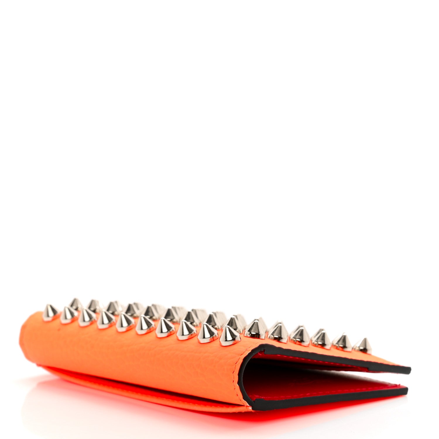 Christian Louboutin Calfskin Spiked Sifnos Bi-Fold Wallet Orange 4 of 7