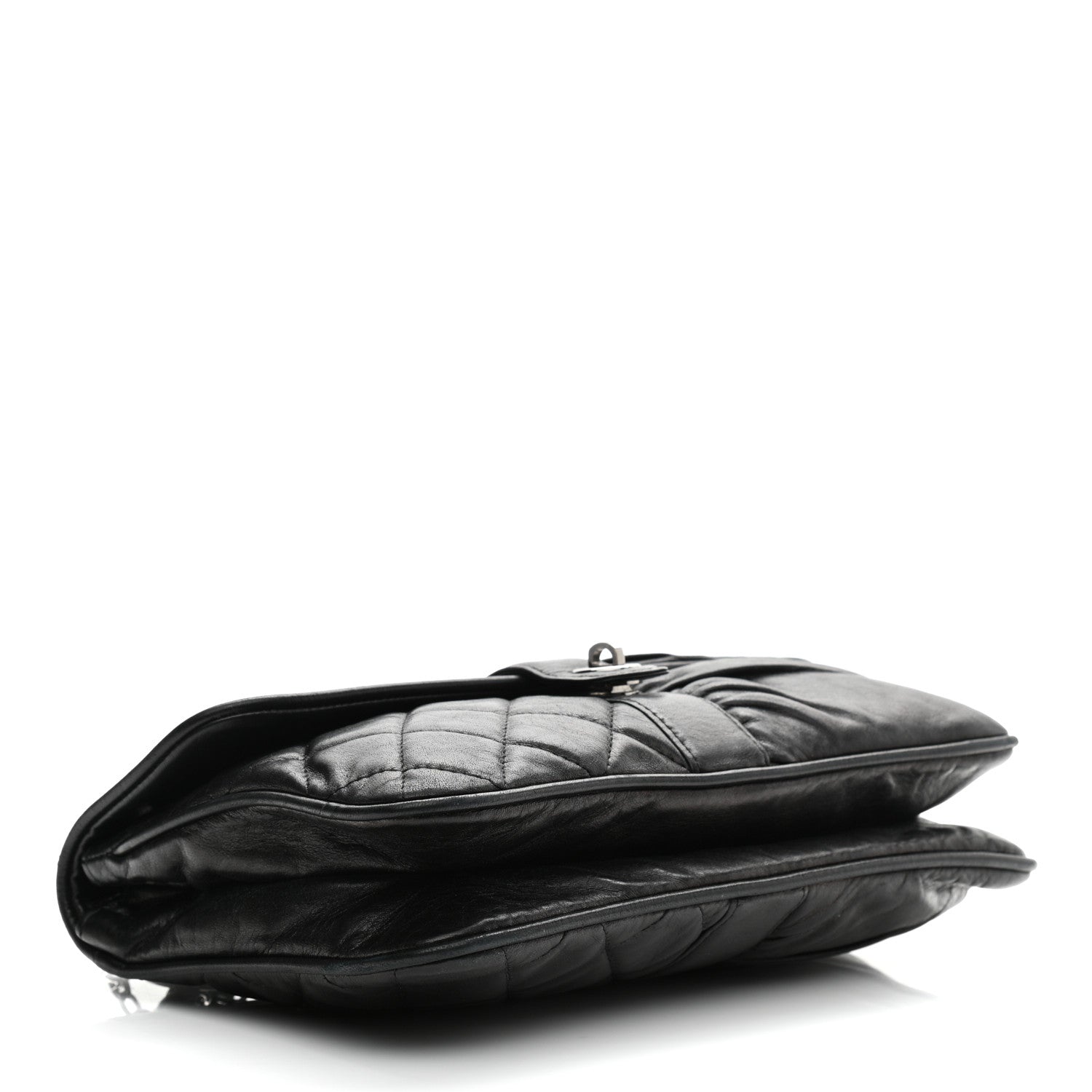 Chanel Lambskin Quilted Pile Ou Face Flap Black 4 of 11