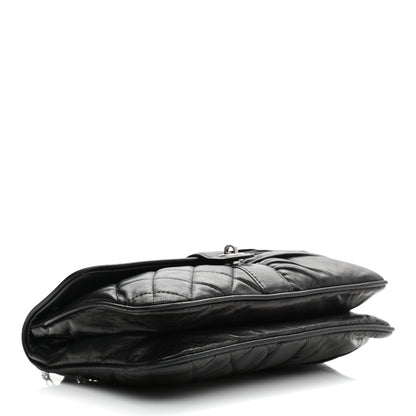 Chanel Lambskin Quilted Pile Ou Face Flap Black 4 of 11