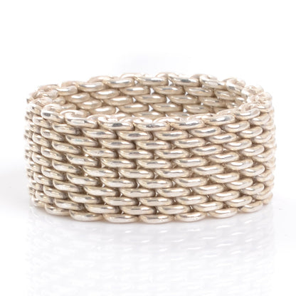 Tiffany Sterling Silver Wide Mesh Somerset Ring 7 3 of 5