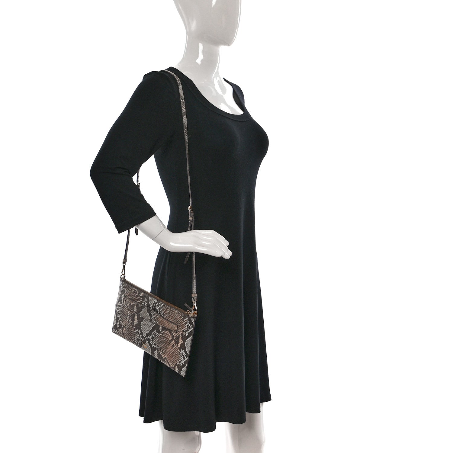 Prada Snakeskin Metal Crossbody Clutch 2 of 8