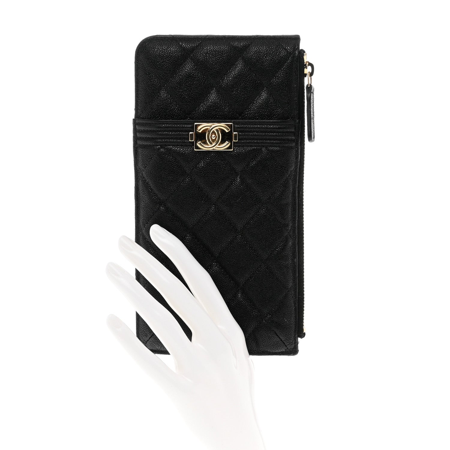 Chanel Caviar Quilted Boy iPhone Pouch Black 2 of 8