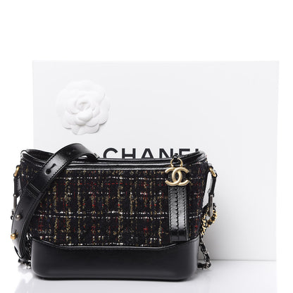 Chanel Tweed Calfskin Small Gabrielle Hobo Black Gold Red Ecru 10 of 10