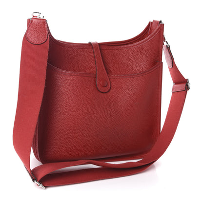 Hermes Taurillon Clemence Evelyne III PM Rouge Casaque 2 of 8