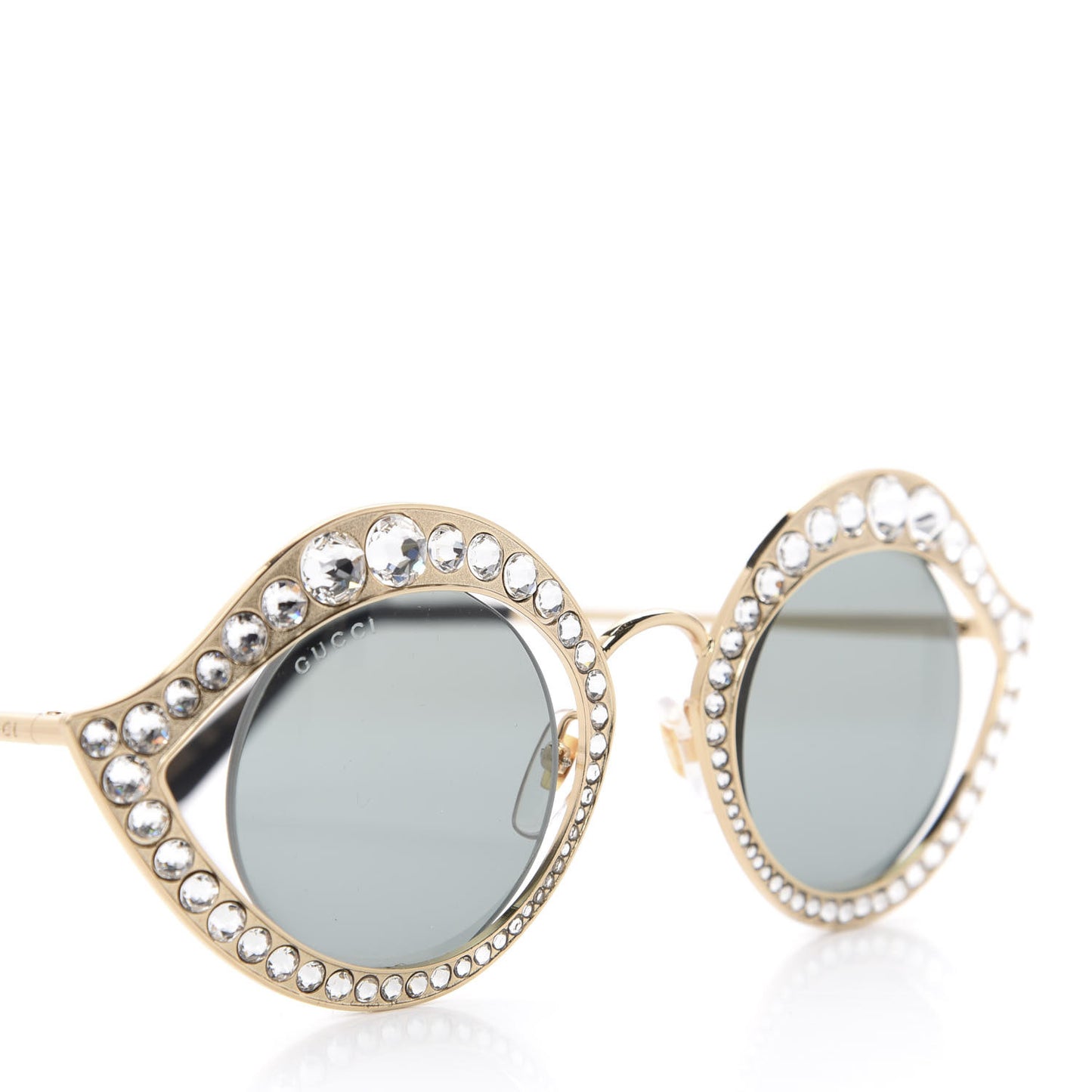 Metal Crystal Cat Eye Sunglasses GG0046S Gold