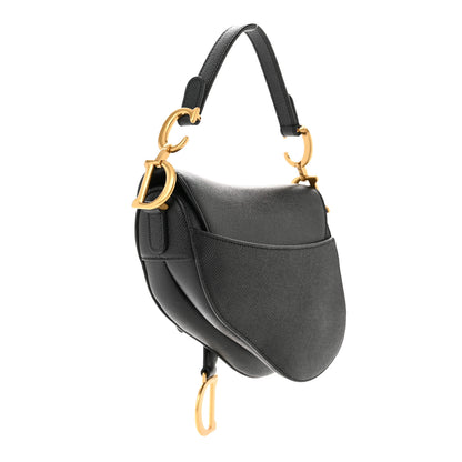 Christian Dior Grained Calfskin Mini Saddle Bag Black 3 of 10
