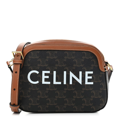 Celine Triomphe Canvas Small Camera Bag Tan 1 of 10