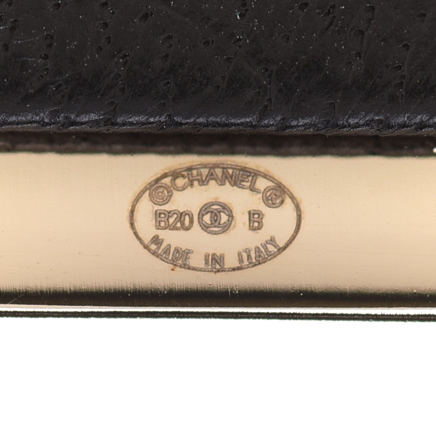 Chanel Metal Lambskin Strass Sergeant Hair Clip Barrette Black Gold 3 of 4