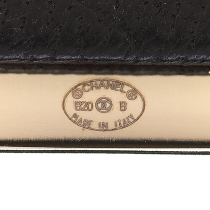 Chanel Metal Lambskin Strass Sergeant Hair Clip Barrette Black Gold 3 of 4