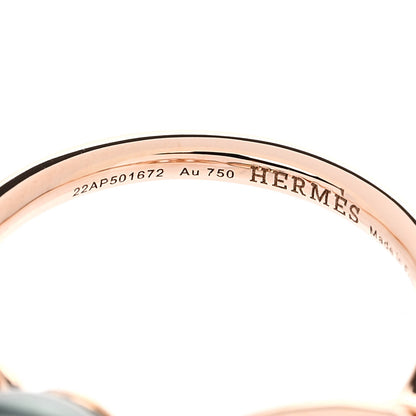 Hermes 18K Rose Gold Diamond Tahitian Pearl Albertine Ring 50 5.25 4 of 6