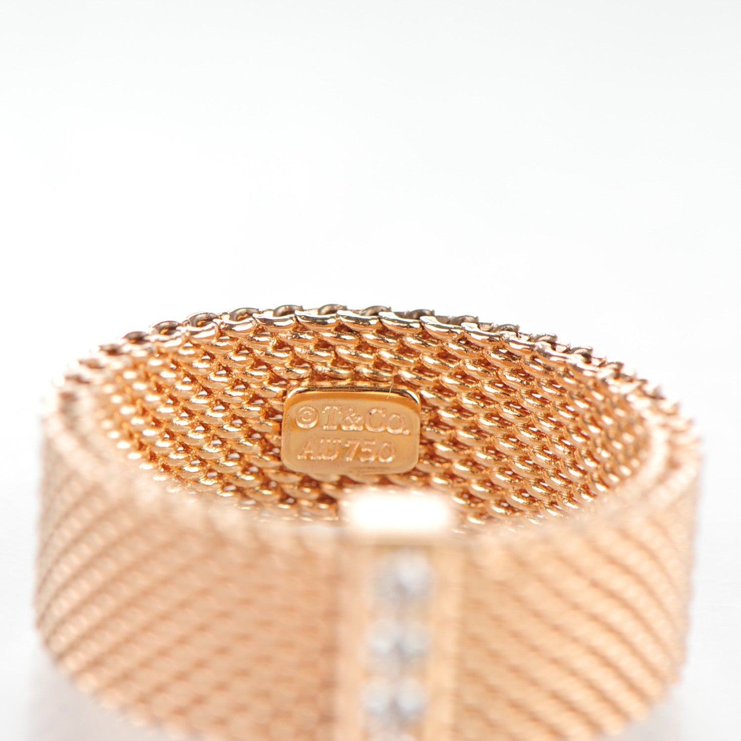 Tiffany 18K Rose Gold 4 Diamond Somerset Ring 4.5 5 of 6