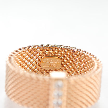 Tiffany 18K Rose Gold 4 Diamond Somerset Ring 4.5 5 of 6