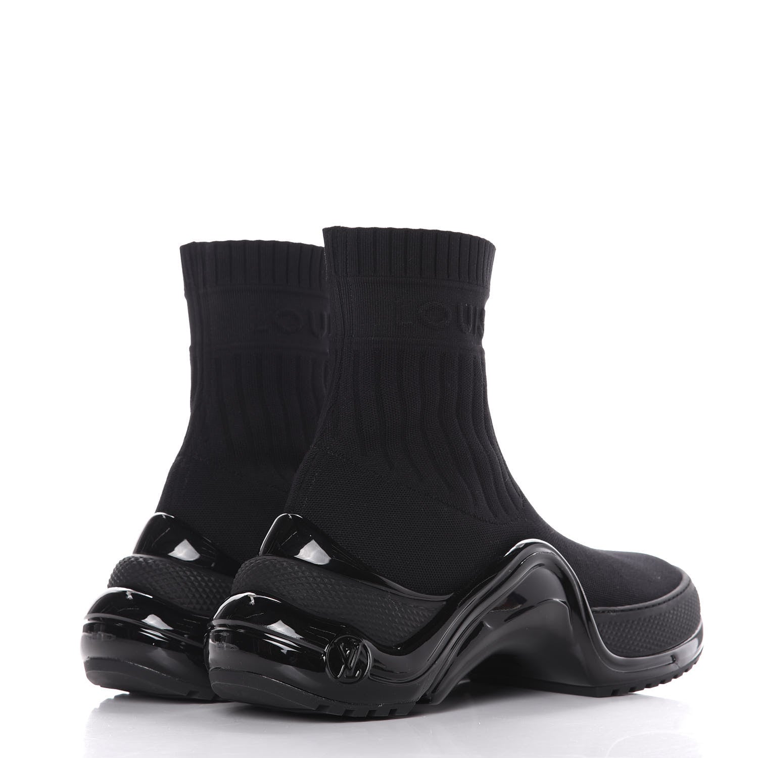 Louis Vuitton Stretch Textile Patent LV Archlight Sneaker Boots 41 Black 4 of 9