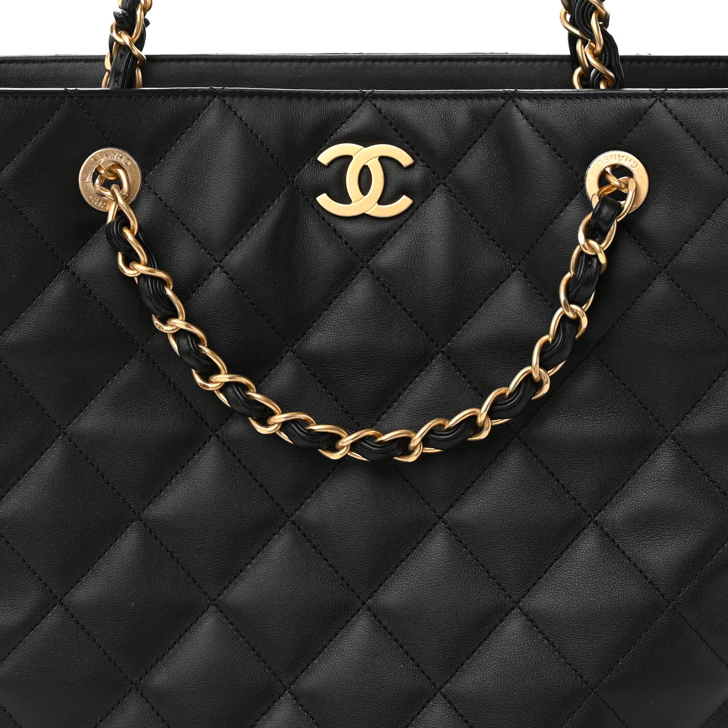 Chanel Calfskin Stitched Large Shopping Bag Black 8 of 12