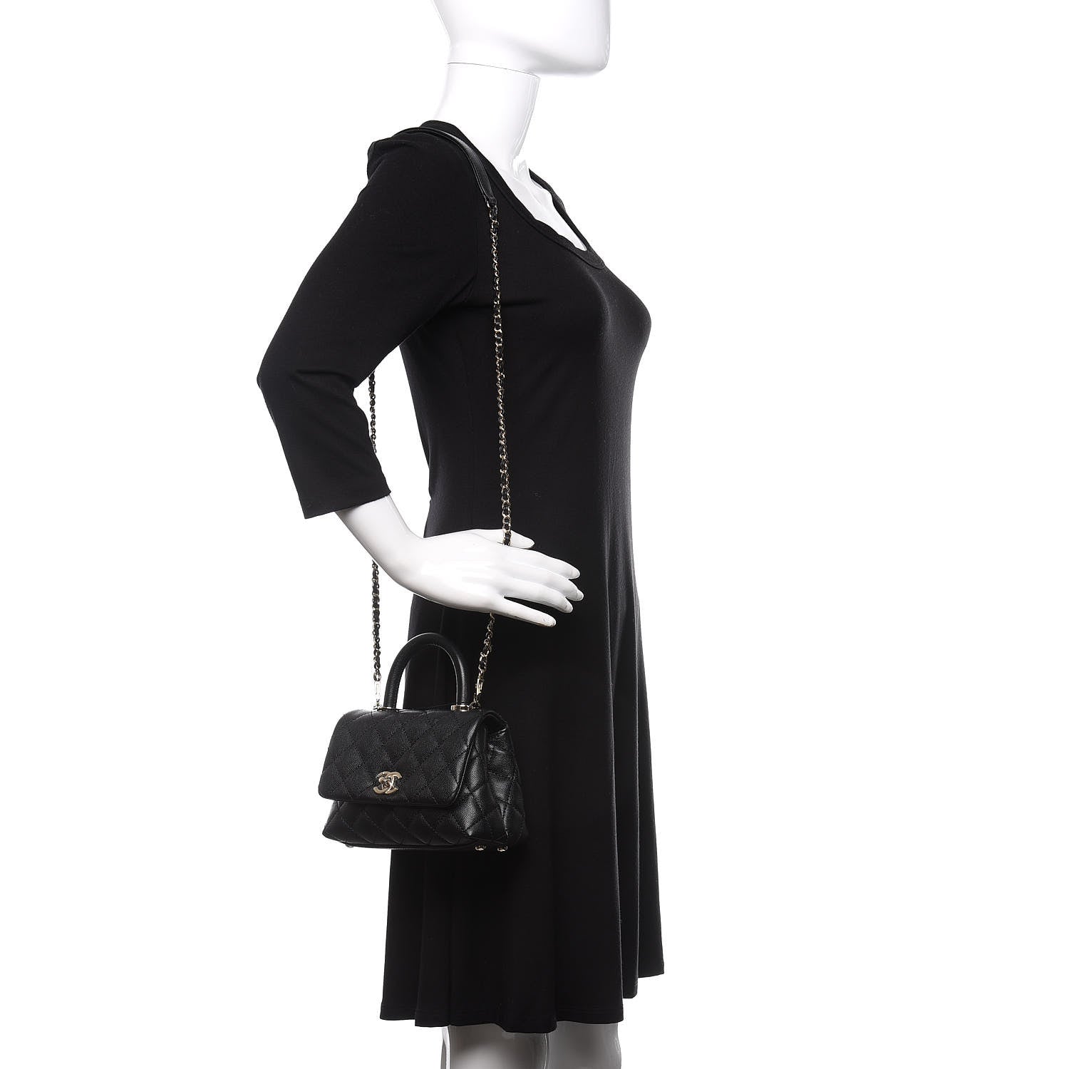 Chanel Caviar Quilted Extra Mini Coco Handle Flap Black 2 of 11