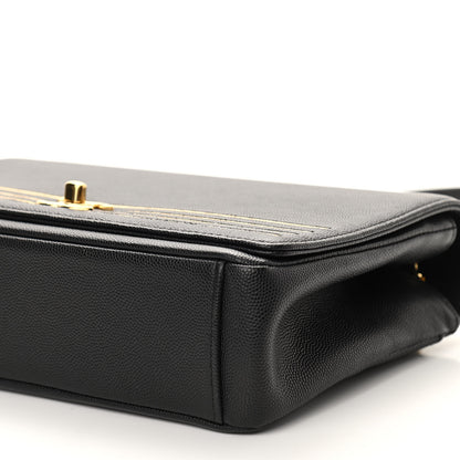 Chanel Grained Calfskin Embroidered Captain Gold Flap Bag Black 10 of 10