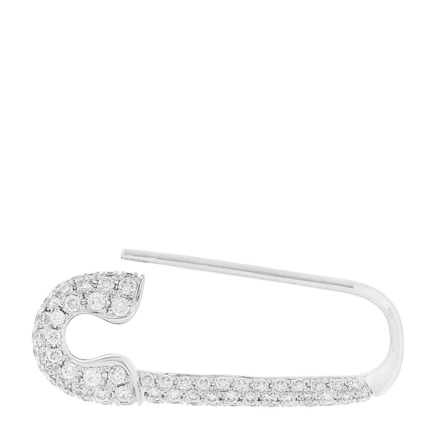 Anita Ko 18K White Gold Diamond Safety Pin Earring 3 of 4