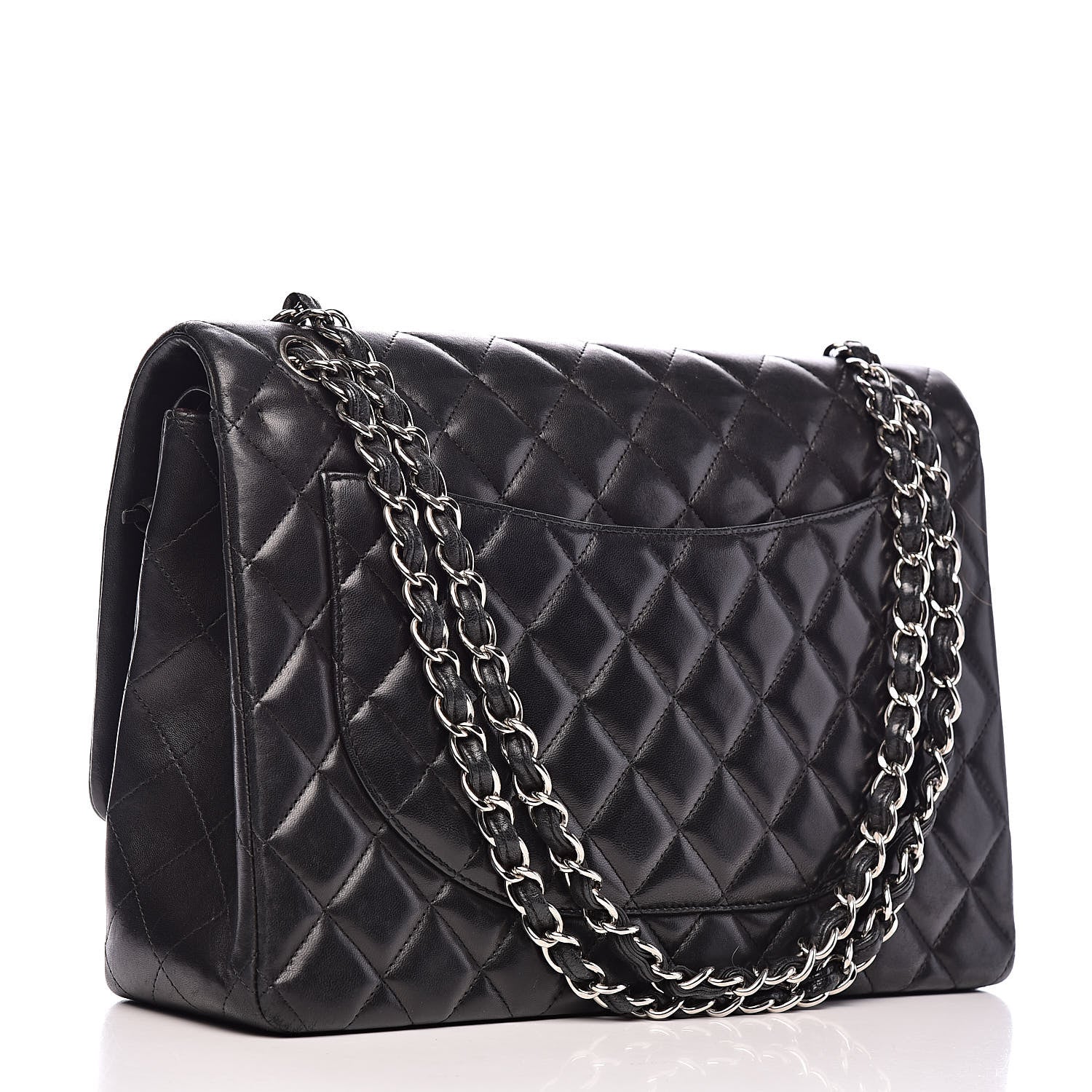 Chanel Lambskin Quilted Maxi Double Flap Black 3 of 14