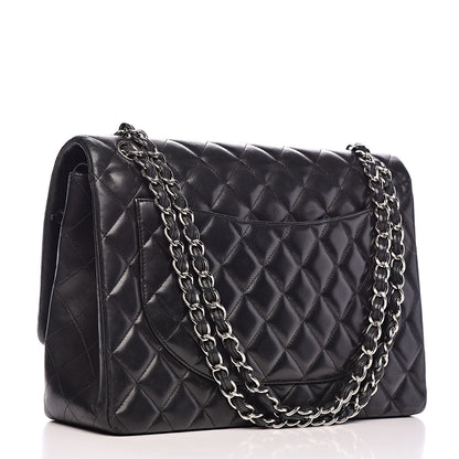 Chanel Lambskin Quilted Maxi Double Flap Black 3 of 14