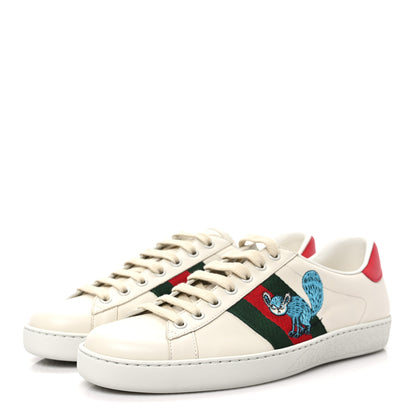 Gucci X FREYA HARTAS Calfskin Miro Soft Web Mythical Creature Embroidered Mens Ace Sneakers 6 New Mystic White 3 of 8