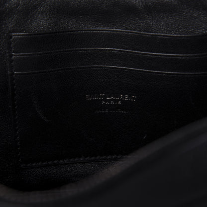 Saint Laurent Grain De Poudre Matelasse Monogram Mini Lou Camera Bag Black 8 of 9