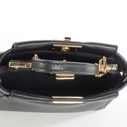 Fendi Nappa Micro Peekaboo Iconic Satchel Black 5 of 8