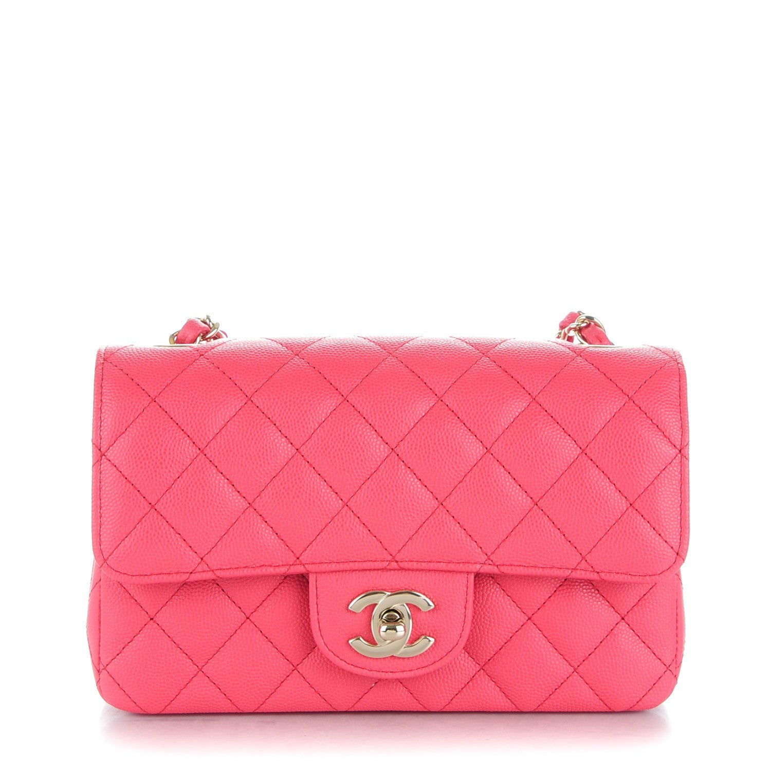 Chanel Caviar Quilted Mini Rectangular Flap Dark Pink 1 of 8