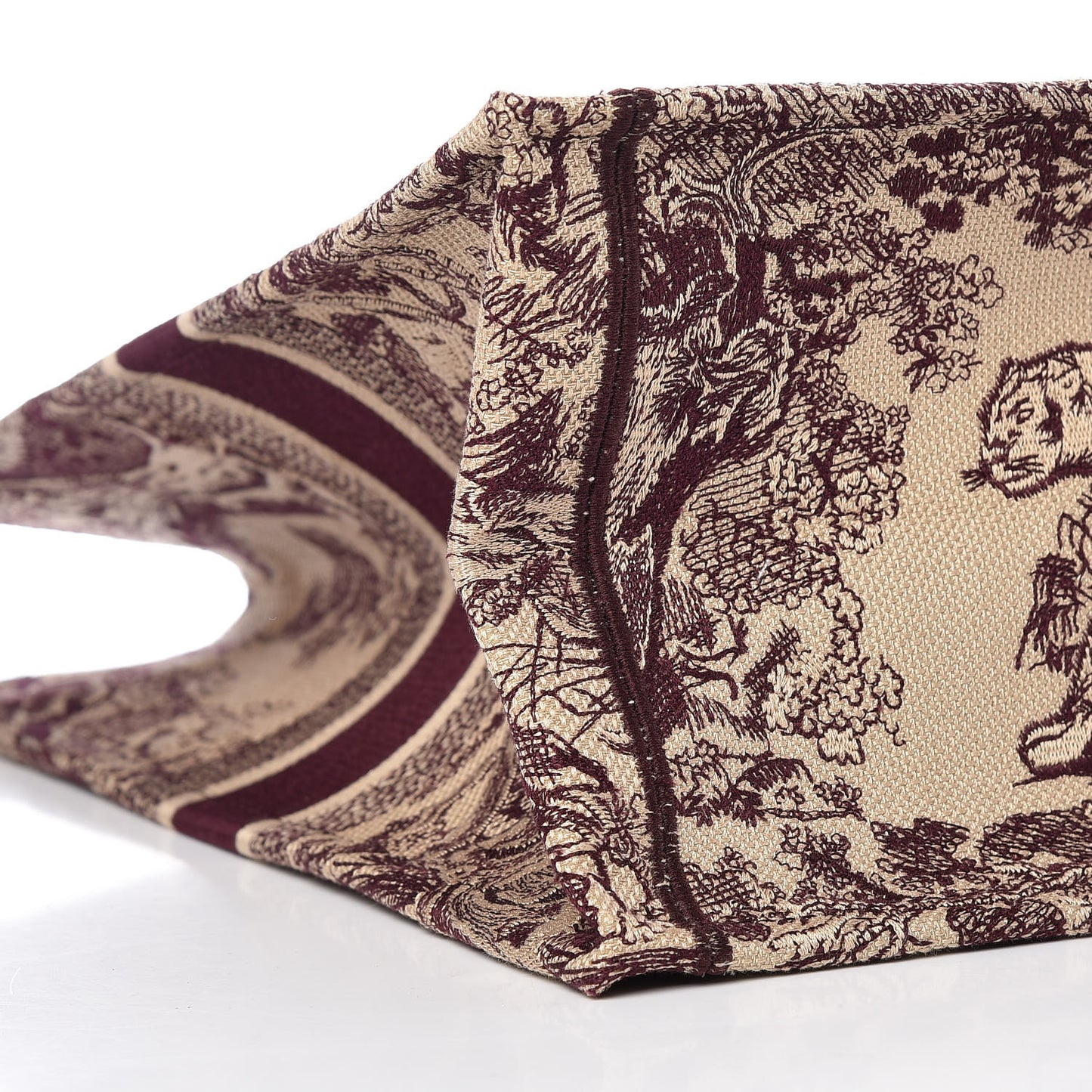 Canvas Embroidered Large Dioriviera Toile De Jouy Book Tote Burgundy