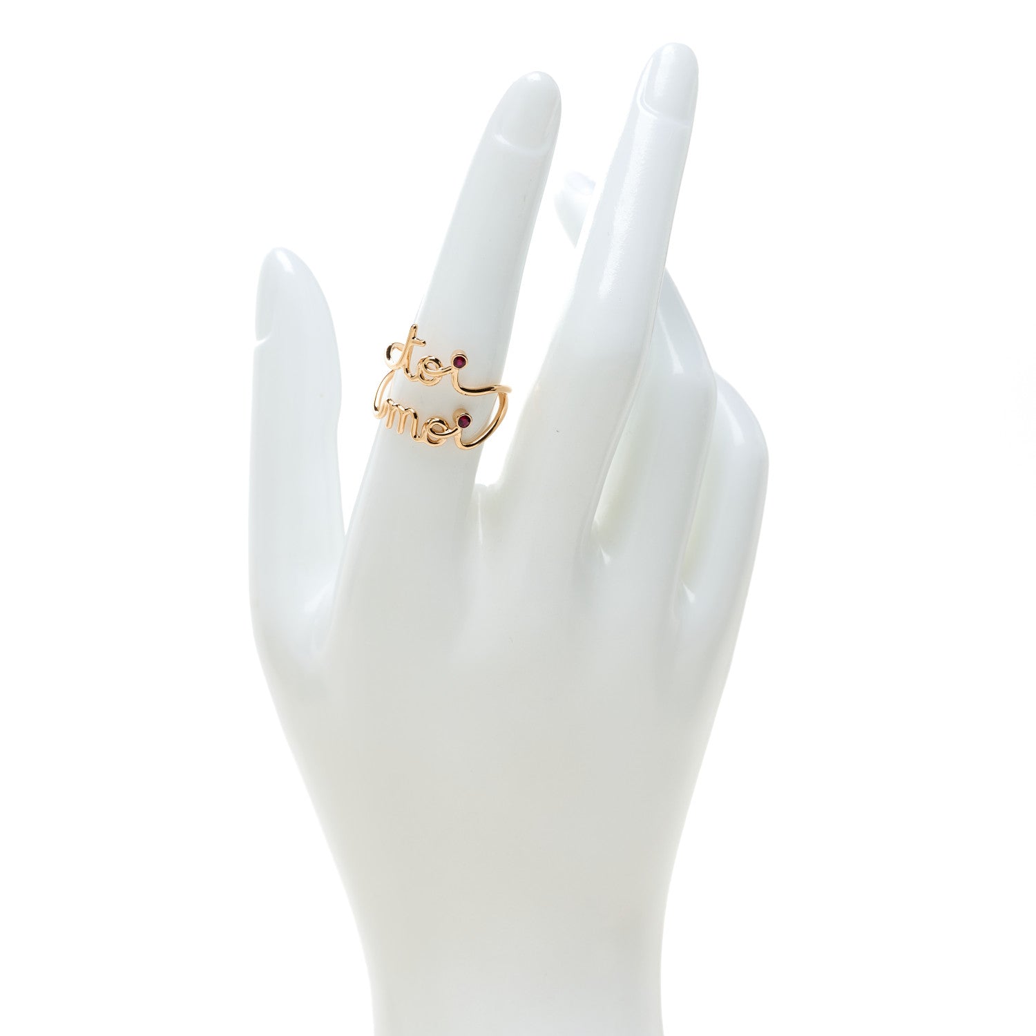 Christian Dior 18K Yellow Gold Ruby Toi Moi Ring 54 6.75 2 of 4