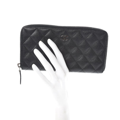 Chanel Caviar Quilted Large Gusset Zip Around Wallet Black 2 of 9