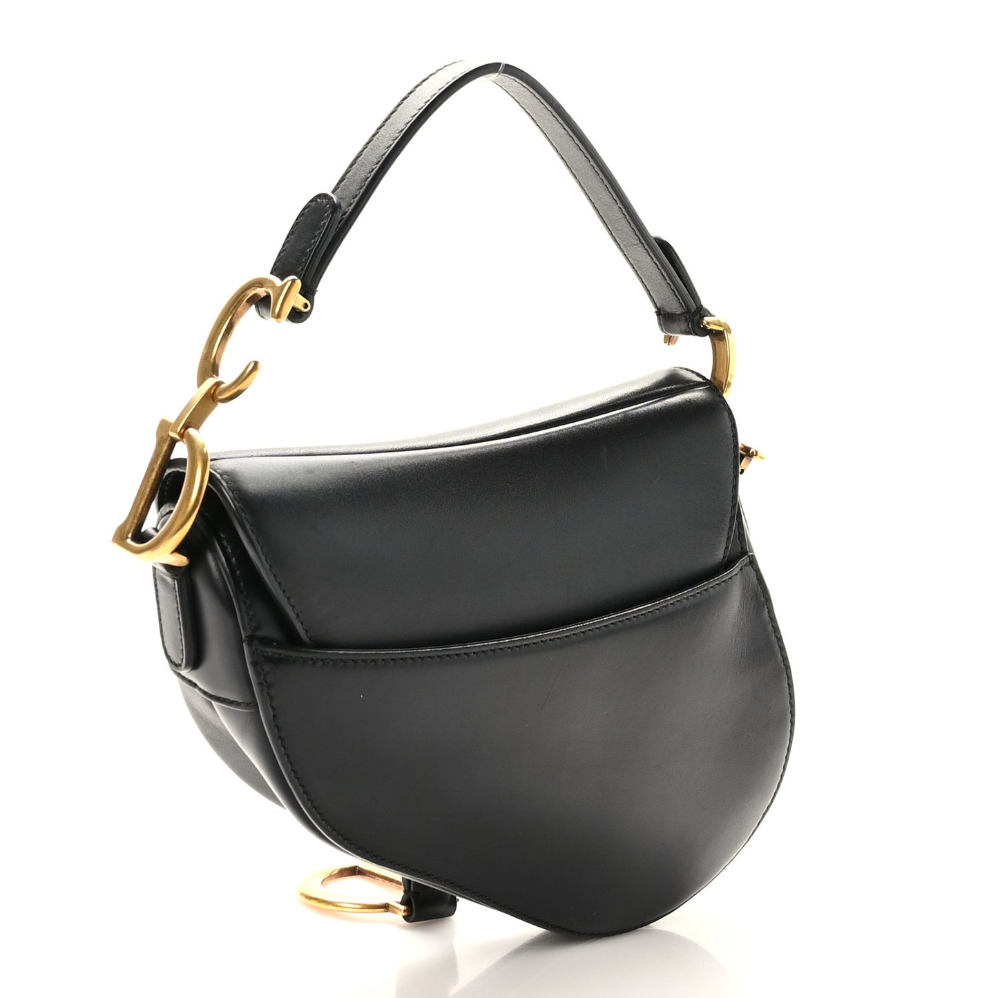 Calfskin Mini Saddle Bag Black