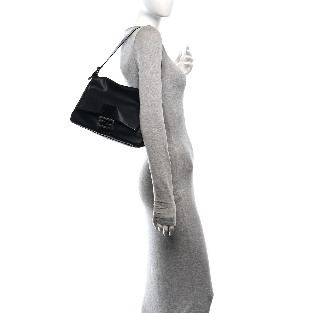 Fendi Lambskin Mama Baguette Black 2 of 10