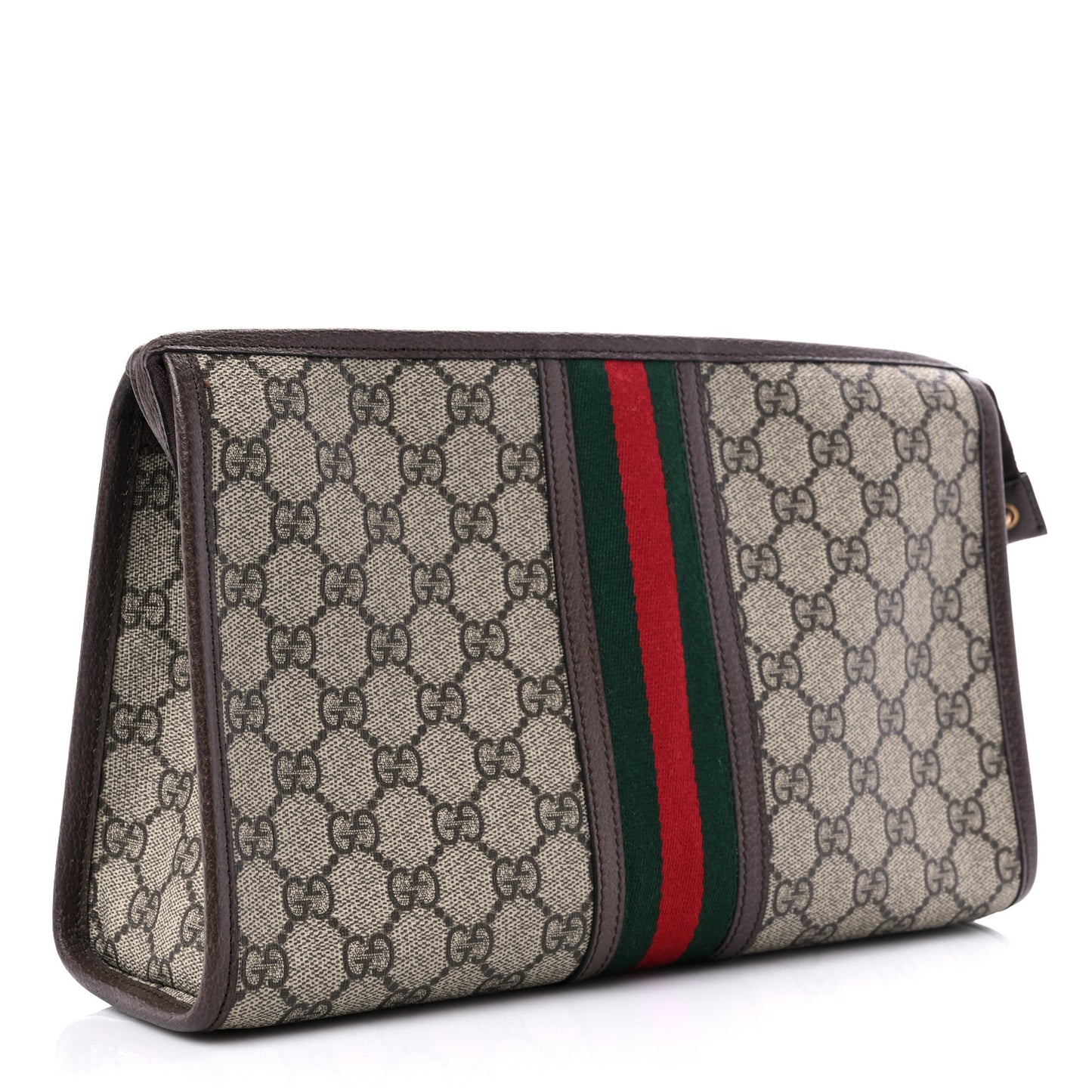 GG Supreme Monogram Web Toiletry Case Brown