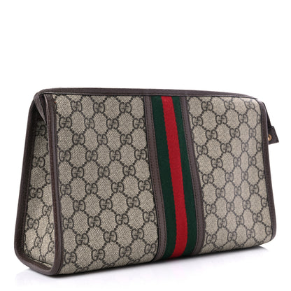 Gucci GG Supreme Monogram Web Toiletry Case Brown 3 of 11