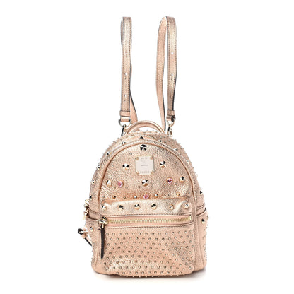 MCM Metallic Calfskin Stud X-Mini Stark Bebe Boo Backpack 1 of 9