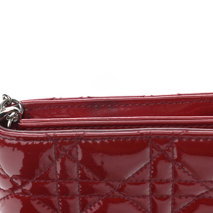 Christian Dior Patent Cannage Rendezvous Chain Wallet Red 10 of 11