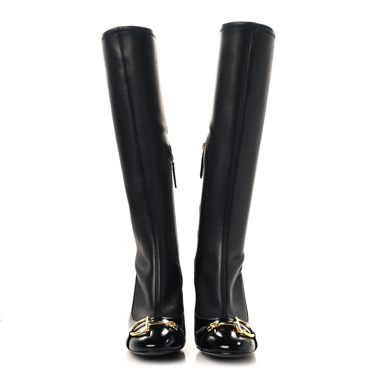 Nappa Stretch Brixton Horsebit Knee High Boots 39.5 Black
