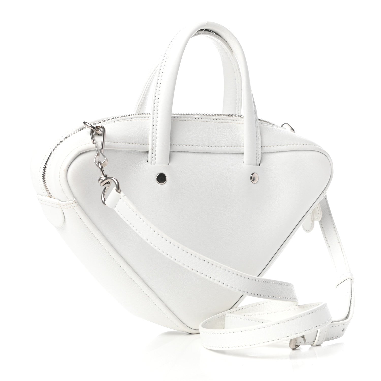Balenciaga Calfskin XS Triangle Duffle White 3 of 8