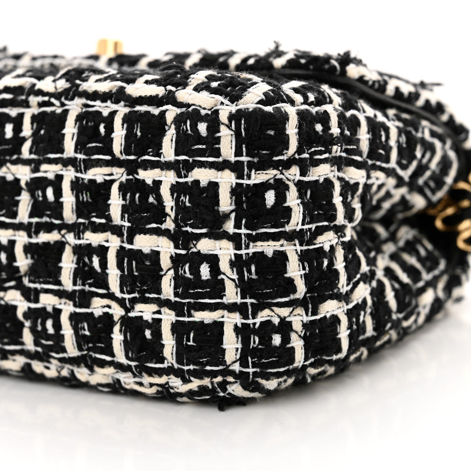 Chanel Tweed Quilted Multi Chain Mini Flap Black Ecru White 10 of 13