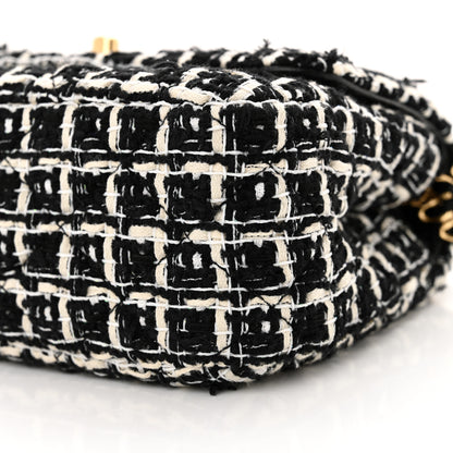 Chanel Tweed Quilted Multi Chain Mini Flap Black Ecru White 10 of 13