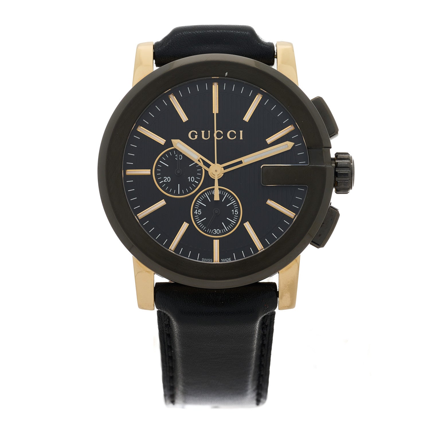 Gucci PVD Stainless Steel Calfskin 44mm G-Chrono Quartz Watch Black 1 of 5
