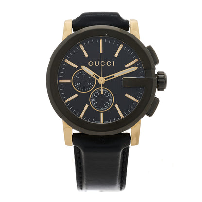 Gucci PVD Stainless Steel Calfskin 44mm G-Chrono Quartz Watch Black 1 of 5