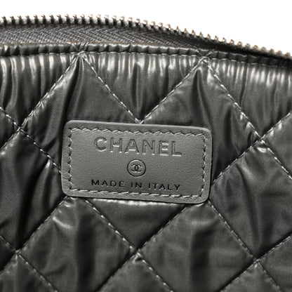 Chanel Woven Straw Raffia Medium Deauville Pouch Grey 6 of 7
