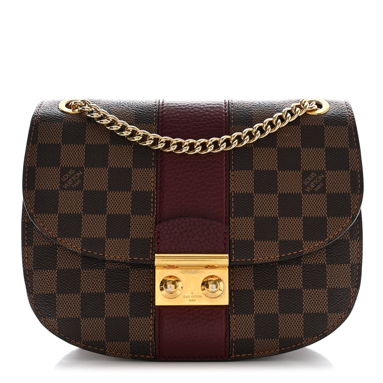 Louis Vuitton Damier Ebene Cuir Taurillon Wight Bordeaux 1 of 13