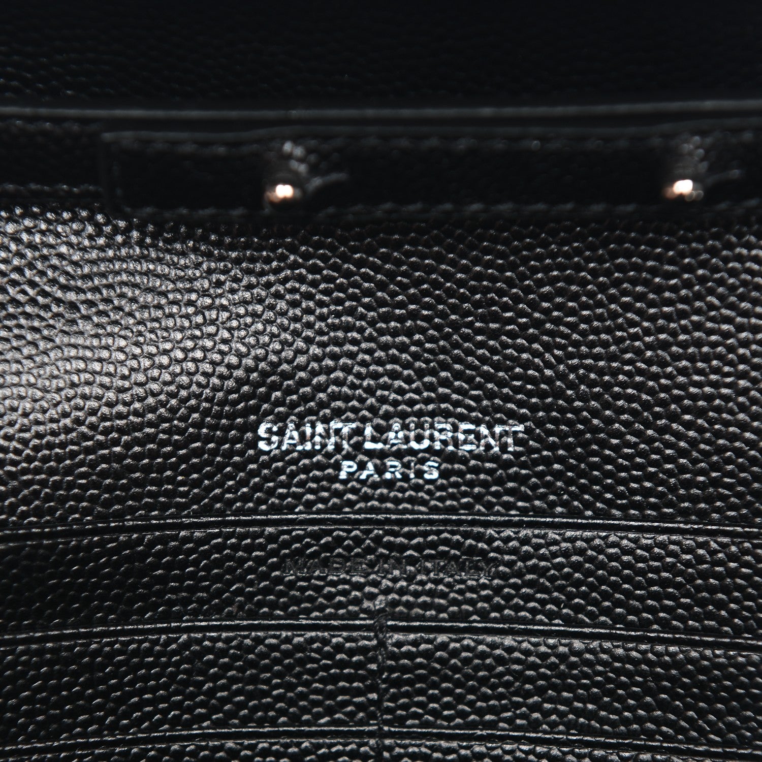 Saint Laurent Grain De Poudre Matelasse Chevron Medium Monogram Chain Wallet Black 7 of 14