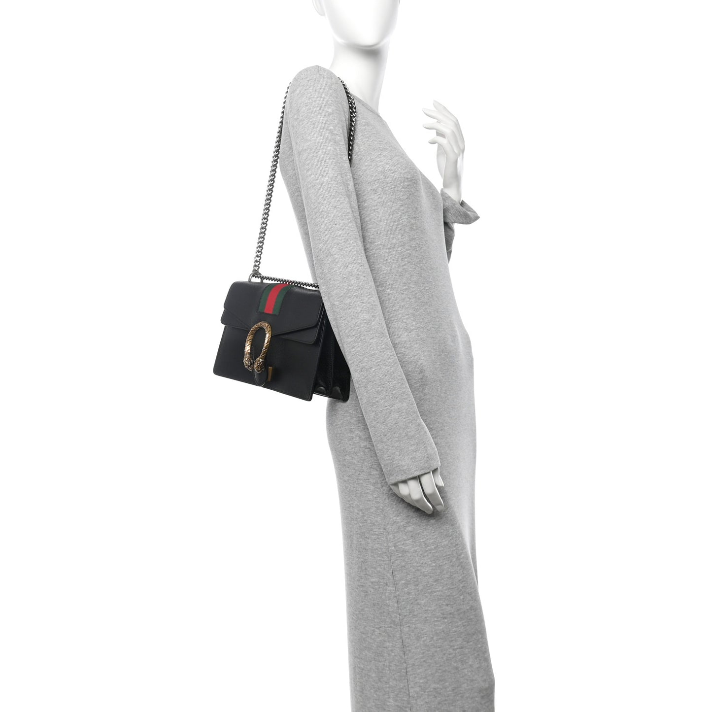 Calfskin Web Small Dionysus Shoulder Bag Black