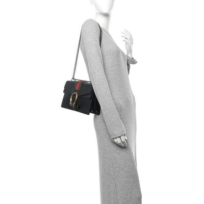 Gucci Calfskin Web Small Dionysus Shoulder Bag Black 2 of 11