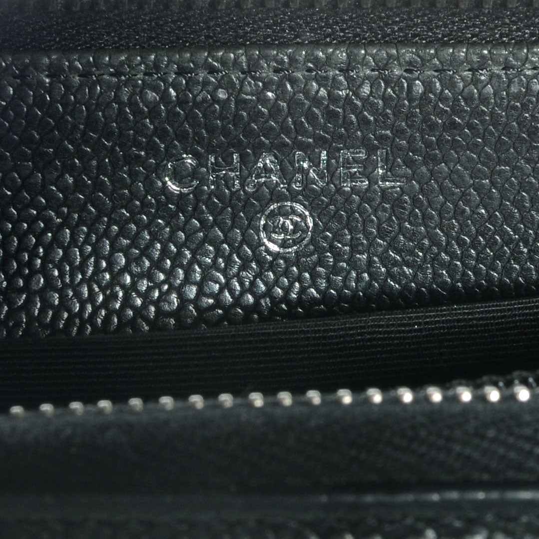 Caviar Zip CC Around Wallet Black
